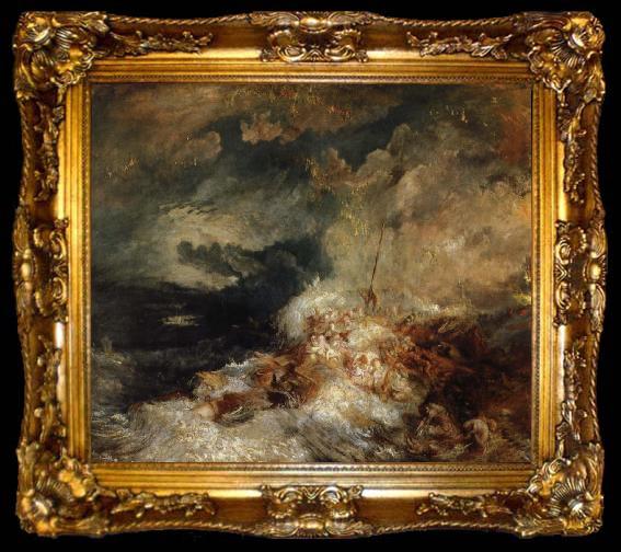 framed  Joseph Mallord William Turner eldsvada till havs, ta009-2